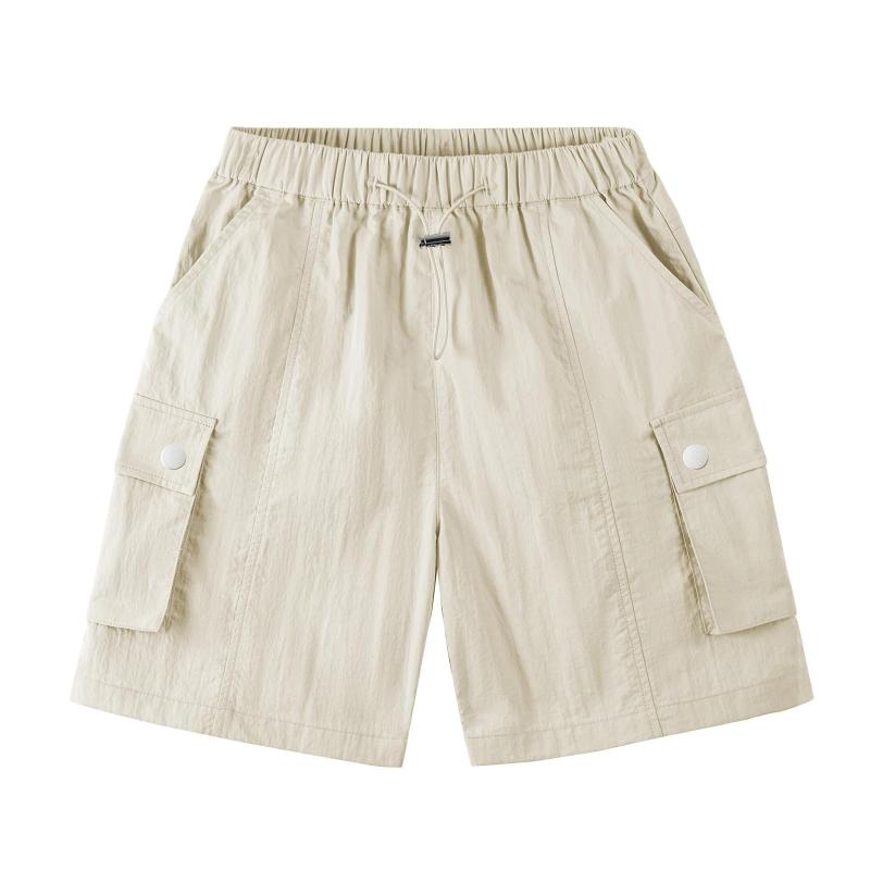 [Rolanko] キッズ ショートパンツ ハーフパンツ 女の子 半ズボン 水陸両用 ビーチパンツ カーゴショートパンツ 軽量速乾 無地 おしゃれ ベージュ 150