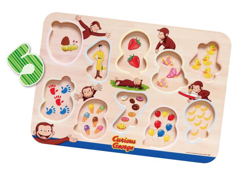 ヴィットハート おさるのジョージ 木製すうじパズル VG4おさるのジョージのすうじパズル(10ピース)数字の基礎教育におすすめです。集中力、手先の器用さ、色や形の認識力スキルを磨きます。商品の形状: 長方形