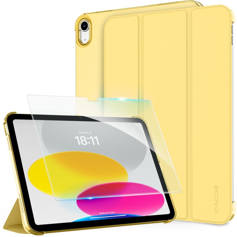 IBM - [iPad 11世代 10世代 ケース ガラスフィルム セット]CACOE ipad a16 11インチ 2025/10.9インチ 2022 アイパッド用 ハードケース オートスリープ 三つ折り Apple Pencil対応 あいばっど カバー ライトイ