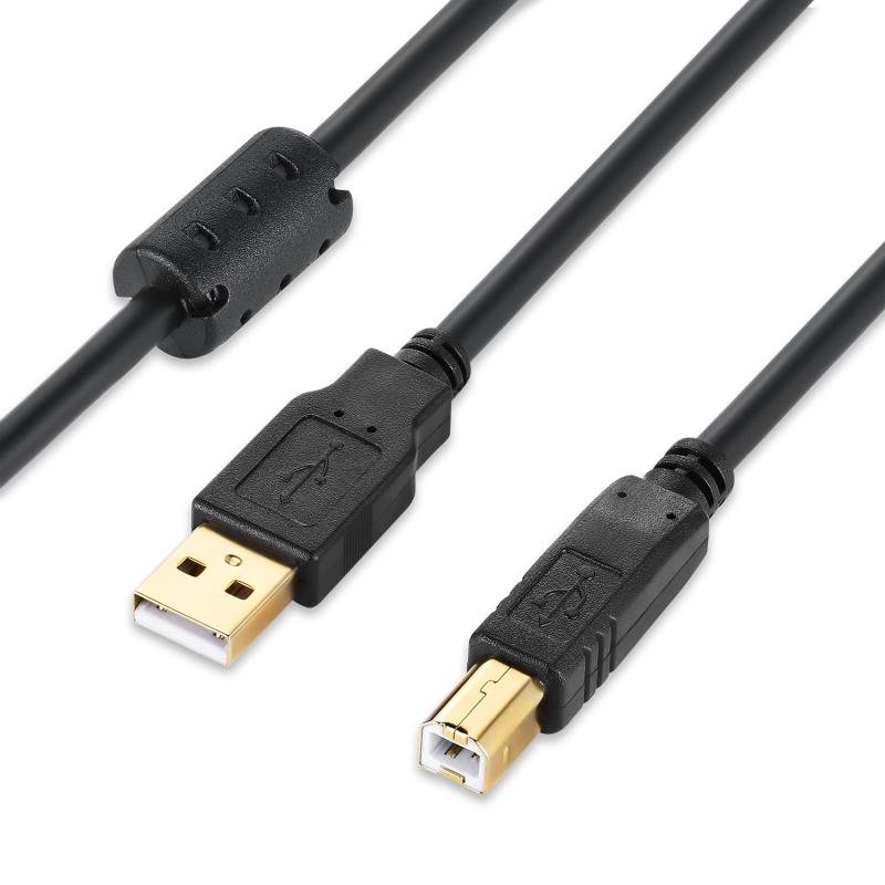 HITACHI - XBOHJOE USB 2.0 プリンターケーブル3m Aオス-Bオス 金メッキコネクタType Bにスキャナーケーブル、 HP、キヤノン、ブラザー、エプソン、デルの複合機 ファックス機 コピーに対応 ブラック 3メー