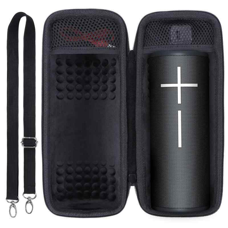 Lebakort収納ケース 対応可能 Ultimate Ears UE MEGABOOM 3/4 ワイヤレス スピーカー（ブラック ケース）Lebakortストレージボックスはに適合するUltimate Ears UE MEGABOOM 3 4 Bluetoothワイヤレス スピーカー用に設計されています。収納ケース上下段の内側には網袋が設けられています、や充電ケーブルを入れることができます、下段にはに適合するUltimate Ears UE MEGABOOM 3 4 Bluetoothワイヤレス スピーカーを中に入れることができ，よりよく固定することができますまた。肩紐も付いています，外出先での携帯に便利。外部にはファスナーが2つ付いていて、開けたり取ったりするのに便利です。堅牢な外部構造：筐体はEVAとナイロン材料を組み合わせ、優れた耐久性と保護を提供する。この堅牢な構造は、衝突、衝撃、その他の潜在的な損傷からに適合するUltimate Ears UE MEGABOOM 3 4 Bluetoothワイヤレス スピーカーを保護し、旅行や日常使用を確保します。また、EVAとナイロンの混合物は防水性を提供し、に適合するUltimate Ears UE MEGABOOM 3 4 Bluetoothワイヤレス スピーカーを湿気や漏れから保護します。豪華なビロード内装：に適合するUltimate Ears UE MEGABOOM 3 4 Bluetoothワイヤレス スピーカーの筐体内で、モケット裏地はに穏やかな保護を提供することを確保する。この柔軟な内部材料は、輸送時や貯蔵時に衝突による傷付きを防ぐことができる。柔らかい内部層がをより安定させますを長持ちさせます衝撃やへこみや傷からお気に入りのデバイスを保護します。便利携帯ソリューション：に適合するUltimate Ears UE MEGABOOM 3 4 Bluetoothワイヤレス スピーカーケースにハンドルが付いており、携帯に便利である。ビーチでピクニックに行っても、に適合するUltimate Ears UE MEGABOOM 3 4 Bluetoothワイヤレス スピーカー ケースのハンドルは簡単に外出することができます。コンパクトなケースはリュックや荷物の中に入れるのにも適しており、持ち運びや保管が簡単。ケースのみとなります（注：に適合するUltimate Ears UE MEGABOOM 3 4 Bluetoothワイヤレス スピーカー や用のに適合するUltimate Ears UE MEGABOOM 3 4 Bluetoothワイヤレス スピーカー アクセサリーは含まれません）。自分自身や家族、恋人、友人への理想的なプレゼントとなります。