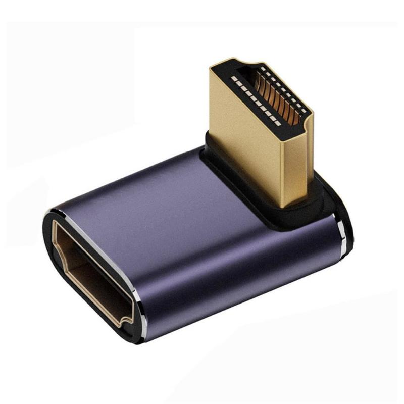 xiwai HDMI 8 Kオス-HDMI 2.1メス垂直90度上角薄型UHD拡張アダプタは8 K 60 hz HDTVをサポートするHDMI角度タイプでは、ポート周辺のスペースが限られていても、親ポートに接続できます。すべての現在のHDMI 2.1規格に適合し、すべてのHDTV解像度をサポートすることができる。UHD 8 K 60 hz HDTVをサポートし、HDCPと3 Dをサポートする。延長ケーブルを接続するためのHDMIカプラ。金メッキ接点と銀色シールドケース。