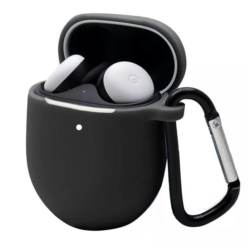 YAODLE Pixel Buds Pro 2 ケース 対応 Pixel Buds Pro 専用保護ケース 液状シリコン保護ケース 耐衝撃性 防水防塵 軽量小型 紛失防止 装着充電可能 男女兼用 カラビナ付き(ブラック)