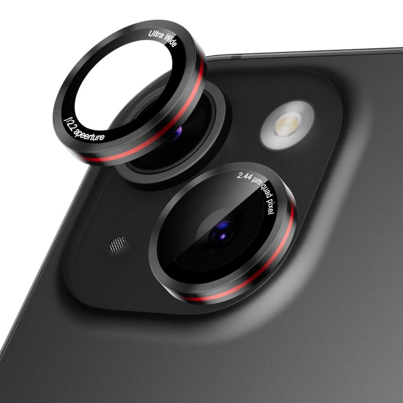 Rakuten - Podick レンズカバー iPhone 14/14Plus/15/15Plus用 カメラカバー かっこいい 高透過率 9H強化ガラス アルミ合金 耐衝撃 いphone14/14Plus/15/15Plus カメラ保護 薄型 キズ防止 露出オーバー防止