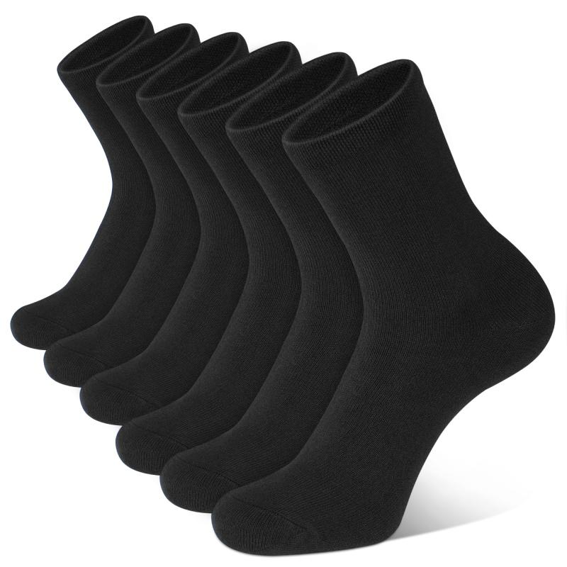 [CLOSEMATE] 靴下 メンズ クルーソックス 防臭吸汗 ビジネスソックス 速乾吸湿 無地 通勤通学 カジュアル 6足組 冠婚葬祭 四季兼用 年齢不問 スクール