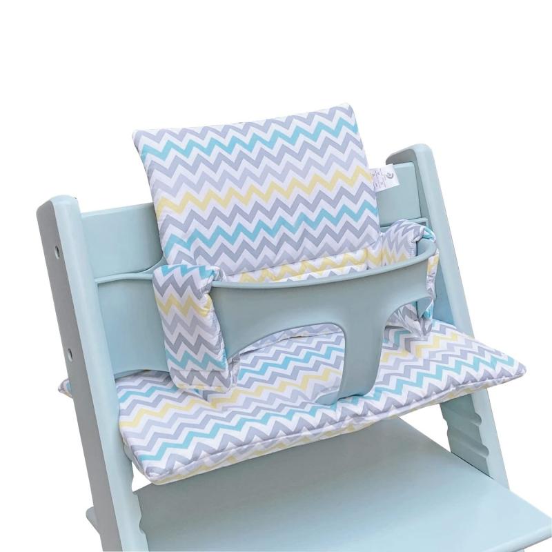 Other - ZARPMA ハイチェアクッションコットンパッドを詰めたコットンファブリックカバー に適用 Stokke TrippTrapp 椅子 (カラフルな波)