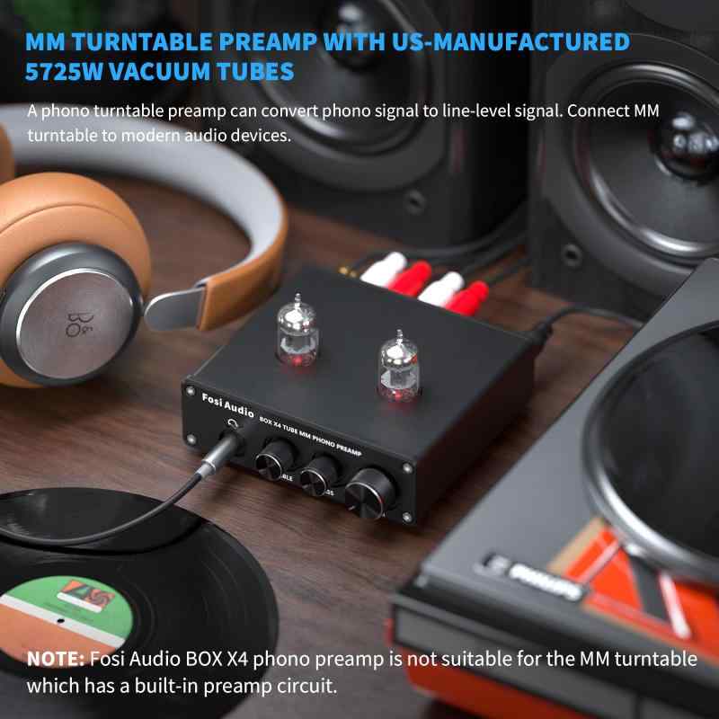 Fosi Audio BOX X4フォノプリアンプ＆ヘッドフォンアンプ 6J1真空管搭載 MMターンテーブル用蓄音機用プリアンプ レコードプレーヤー用プリアンプ ボリューム・ベース・トレブルコントロール付 root-house-10140814 RoothouseStore サンプル画像2
