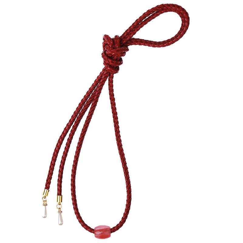[TOuWA] 帯締め 帯飾り 飾り紐 瑪瑙 レディース 着物小物 和装アクセサリー 浴衣 振袖 成人式 卒業式 天然石 (赤)