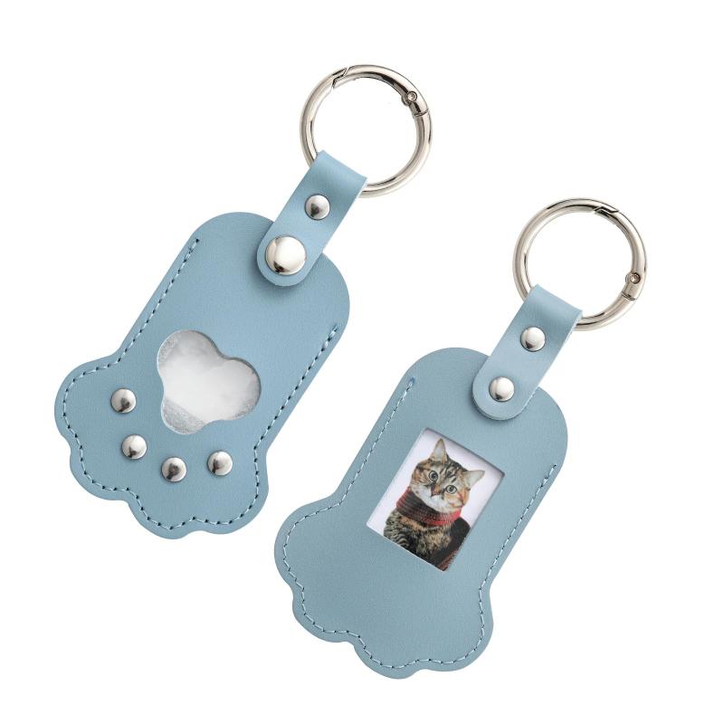 Rakuten - [CoralCraft] 2個 ペット 遺毛 ケース 肉球 写真入りキーホルダー 携帯用 犬・猫・うさぎ用 ペット メモリアルグッズ かわいい 手元供養 お守り 多色選べる ペットの思い出を形に