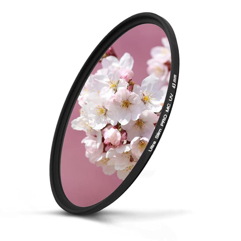 43mm レンズフィルター MC UV 紫外線吸収用 保護フィルター 紫外線カット 薄枠43mm UVカットフィルター カメラレンズ プロテクター
