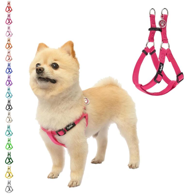 PUPTECK 犬 ハーネス 迷子札 犬 胴輪 犬用ハーネス 喉に優しいハーネス ペット用品 ドッグ はーねす 調節可能 着脱簡単 軽量 通気性 快適 負担が少ない 耐久性 引っ張り防止 安全 夜間反射 IDタ