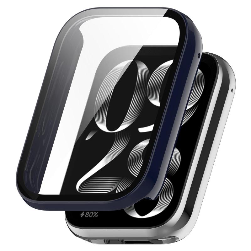 YAODLE For Xiaomi Band 8 Pro カバー シャオミ(Xiaomi) Band 8 Pro ケース PC素材 カバー ガラスフィルム一体型 全面保護 二重構造 防塵 日本旭硝子材 キズ防止 軽量（ブルー）