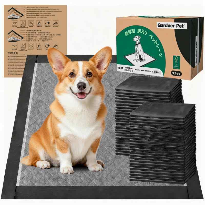 樂天商城 - Gardner Pet ペットシーツ レギュラー 最低吸収量300cc 約3倍の吸収量同サイズ 33×45cm 超厚型 22g 小型犬専用 6 層構造 + 活性炭消臭 + 両側バリア二重防漏 長時間使用で交換回数大幅削減 (レギュラ