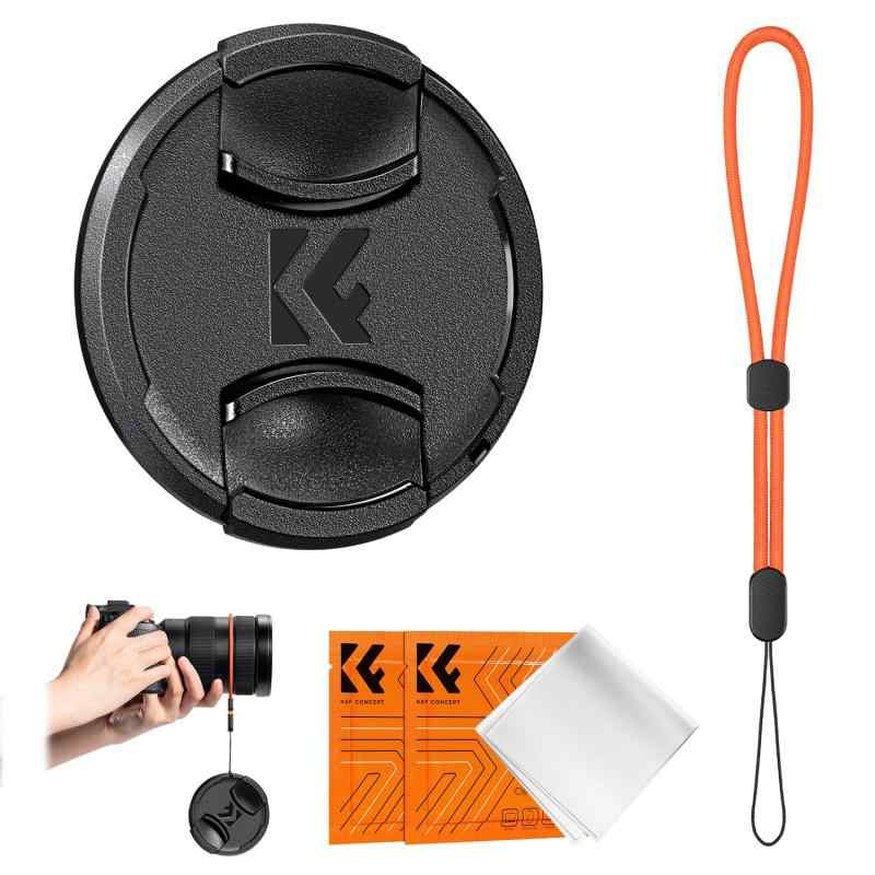 樂天商城 - K&F CONCEPT レンズキャップ 95mm【自社開発】4点セット カメラキャップ+クリニングクロス+落下防止ストラップ レンズプロテクトキャップ インナー式 ワンタッチ