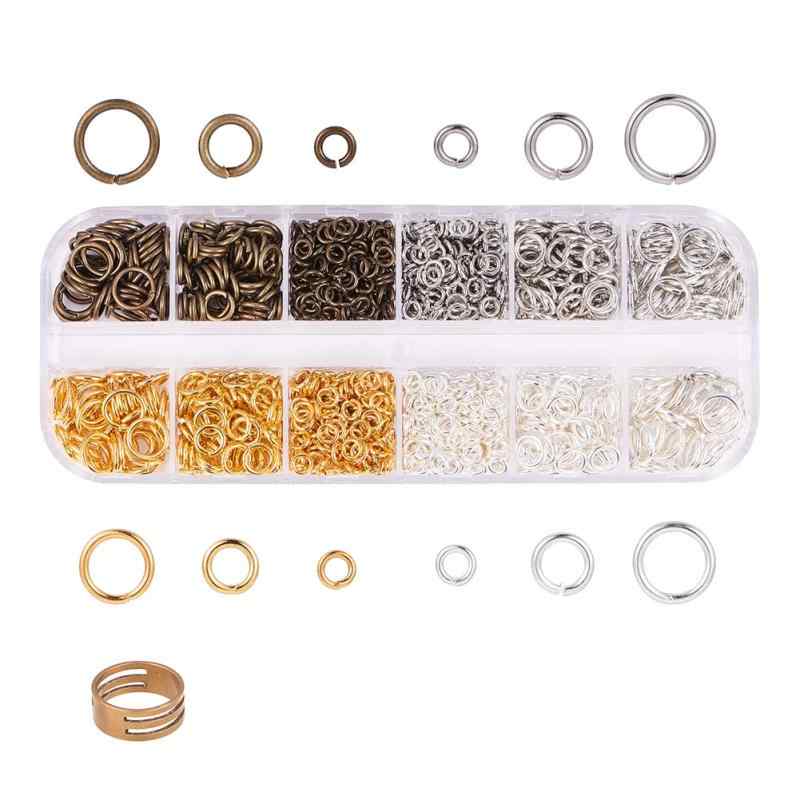 樂天商城 - PH PandaHall 約1490個 5種 4色 真鍮製 マルカン 丸カン リング 金具 パーツ ジュエリー DIY クラフト 手芸用品 アクセサリーパーツ 箱入り 混合色
