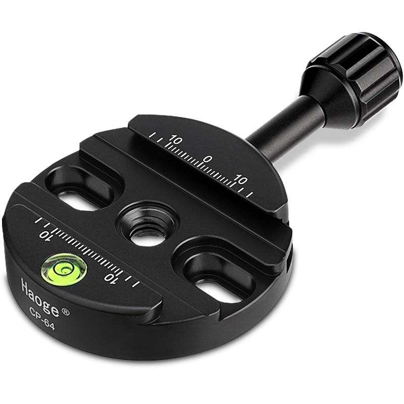 Haoge 64 mmねじノブクランプアダプタマウントクイックリリースQRプレートカメラ三...
