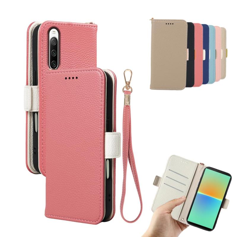 Rakuten - 対応Xperia 10 IV SO-52C SO-G07 手帳型 シェルノートブックタイプ保護カバーノートブックカード収納側マグネットブラケットレイシ模様機能互換性のある耐衝撃性軽量モダンシンプルファッショ