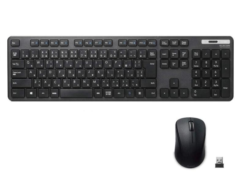 樂天商城 - エレコム ワイヤレスキーボード マウスセット メンブレン 薄型 フルキーボード ブラック TK-FDM110MBK