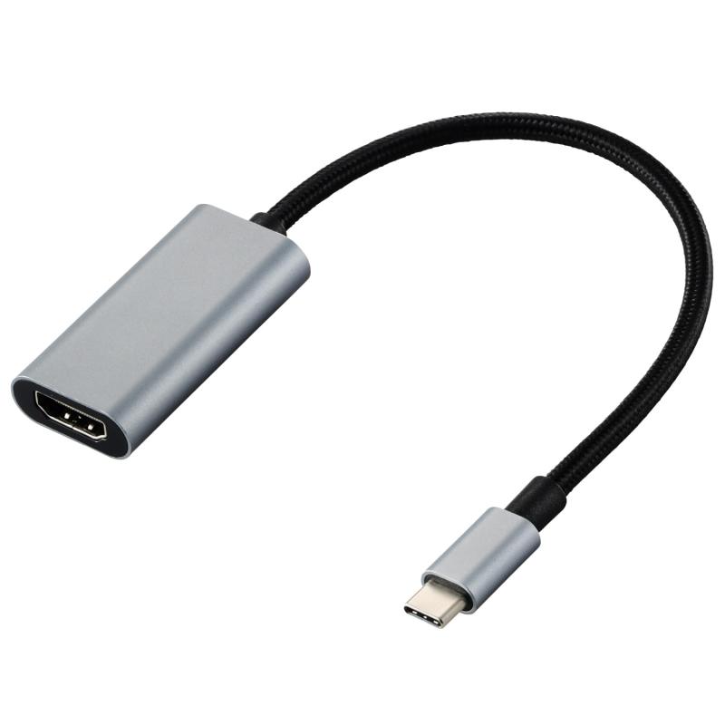 エレコム usb c - HDMI 変換アダプタ 4K/30Hz ナイロンメッシュ 高耐久 マルチディスプレイ ミラーリング 0.15m ケーブル [iPhon...