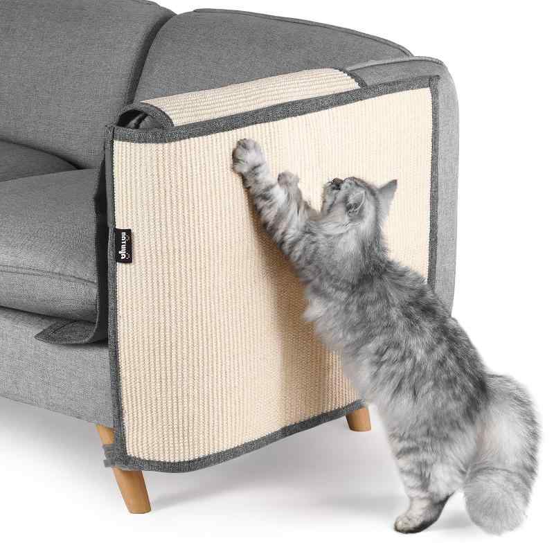 Rakuten - NATUYA 猫 爪とぎ 家具保護 爪とぎマット 爪研ぎ ソファー 椅子 サイザル麻 天然素材 無毒 安全 耐磨性 麻マット ソファーカバー ツメ傷保護シート 猫ひっかき傷 保護シート 取り付け簡単 犬