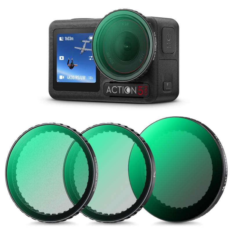 Rakuten - K&F CONCEPT Osmo Action 5Pro/4/3 用フィルターセット(CPL+ND2-32+1/4ブラックミスト) 可変NDフィルター 減光フィルター CPL 偏光フィルター ブラックミストフィルター レンズ保護 AGC光学ガラス