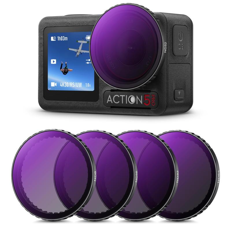 K&F CONCEPT Osmo Action 5Pro/4/3 用 NDフィルターキット (ND8+ND16+ND32+ND6...