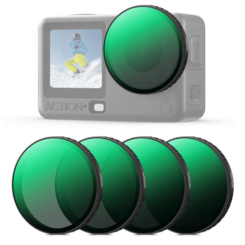 K&F CONCEPT OSMO ACTION6 用 フィルターセット（ND8&PL+ND16&PL+ND32...