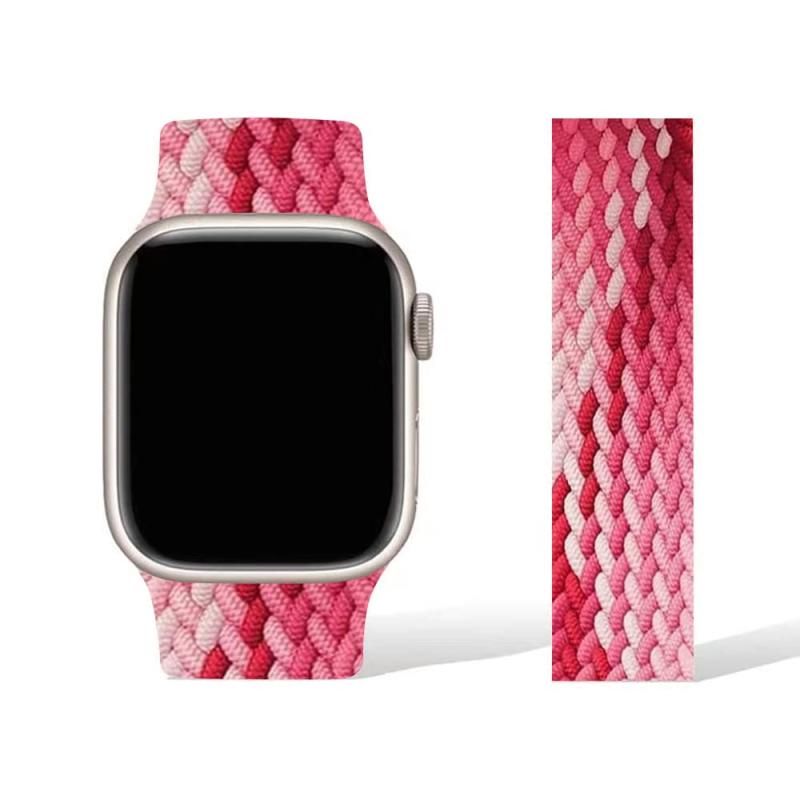 コンパチブル apple watch バンド ブレイデッドソロループ 柔らかいシリコーン糸混紡リサイクルヤーン素材 ステンレス留め具 apple watch ultra3/ultra2/ultra/10/9/8/7/6/5/4/3/2/1/SE対応 通気