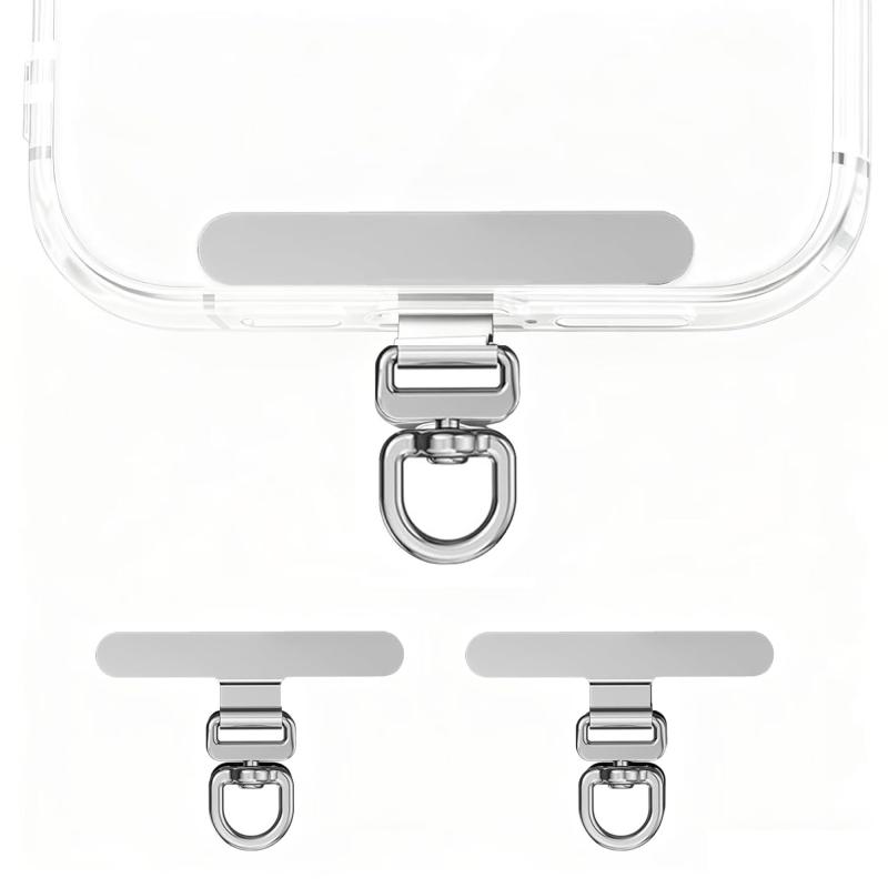 Rakuten - Yururiya【2枚セット】スマホストラップホルダー 極薄0.2mm 360°回転式 強化合金クリップ 耐荷重10kg 落下防止 ステンレス製 薄型デザイン 全機種対応 iPhone/Android対応