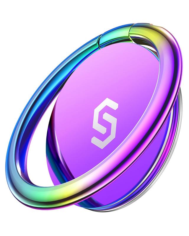 Syncwire スマホリング 携帯リング 薄型 [360°回転 ] 落下防止 指輪型 スタンド機能 ホールドリング フィンガーリング iPhone 17 Pro Max/ 16 / 15/ 14/ 13/ 12/ 11/ XS/X/XR Android各種他対応 オーロラ グラデーション【強力な吸着力】強力な3M VHB粘着パッドがしっかりとスマホに吸着（耐荷重5kg）し、思わぬ落下を防ぎます。ご注意：1. 商品の表面に傷がある原因：リングの背面には青ビニールテープが貼られています。傷は薄い膜に付いていますので、使う時は外してください。2. 背面ガラスのケース：付属の静電ステッカーを貼ってからご使用ください。 接着力は他の素材よりも弱くなります。取り付けてから24時間は、スマホリングを使用しないでください。3. 凹凸のある表面、シリコーン、ゴム、皮革、コーティングガラスでの使用は推奨しません。【360度回転】360°回転のベースと180°動くリングで、好きな角度で画面をみることができます。6,000回折りたたんでもリングが緩まないテスト済み。ベース内部に金属を採用し、マグネット式のカーマウントにも取り付け可能です。【落下防止・片手操作】混雑したバスや電車の中でも片手で簡単にスマホを持つことができ、思わぬ落下を防ぎます。また、スマホで映画をみるとき、音楽を聴くとき、化粧やビデオ通話、ゲームで遊ぶときに、デスクやキッチン、テーブルにスマホを立てるスタンドとしてもお使いいただけます。【対応機種】iPhone 17 16 15 14 13 Pro Max 12 11 XS Max XR X 8 Plus 7 Plus 6 Plus 5S 5C se, Samsung Galaxy S10 S9 S8 S7 S6, Note 6 5, LG, Nexus, Google Pixel, その他のAndroid端末など、様々な4〜8インチのスマートフォンでご利用いただけます（ワイヤレス充電非対応）。【ご案内】リング外径3.6cm・内径2.8cm（500円玉の直径2.65cmとほぼ同じサイズです）。【しっかりサポート】安心してご利用いただくために、万が一品質に問題が発生した場合、弊社にご連絡いただければ迅速に対応いたします。