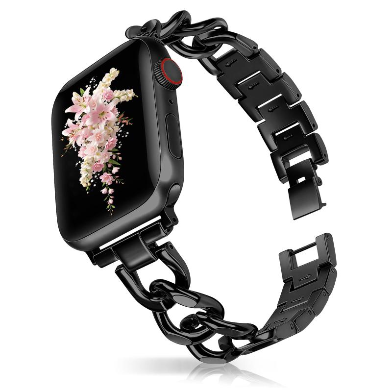 Rakuten - [HinZann] アップルウォッチ バンド レディー Apple Watch 38mm 40mm 41mm 42mm(Series 11 10) 対応 ステンレスバンド チェーン かわいい iWatch SE 3/2/1、Series 11 10 9