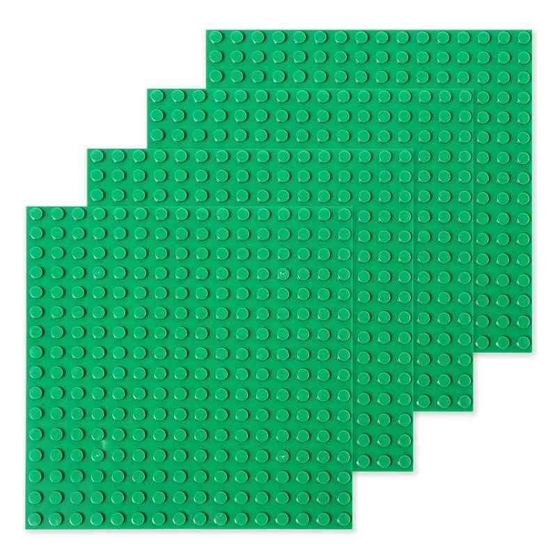 INIBUD 基礎板 ブロック プレート クラシック 互換性 16×16ポッチ 両面 (グリーン×4枚)