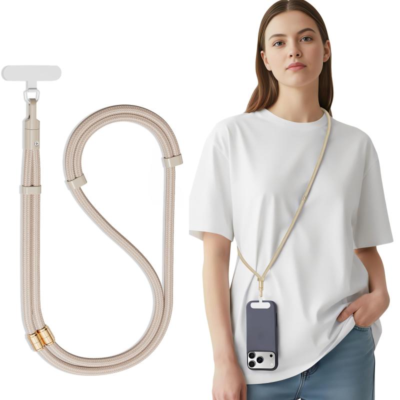 Rakuten - [SURDOCA] 3-in-1スマホストラップ T型固定パッチ＆ループ付き 調整可能なクロスボディ・首掛け・手首用 盗難防止 携帯電話 カメラ イヤホン USBメモリ IDカード対応