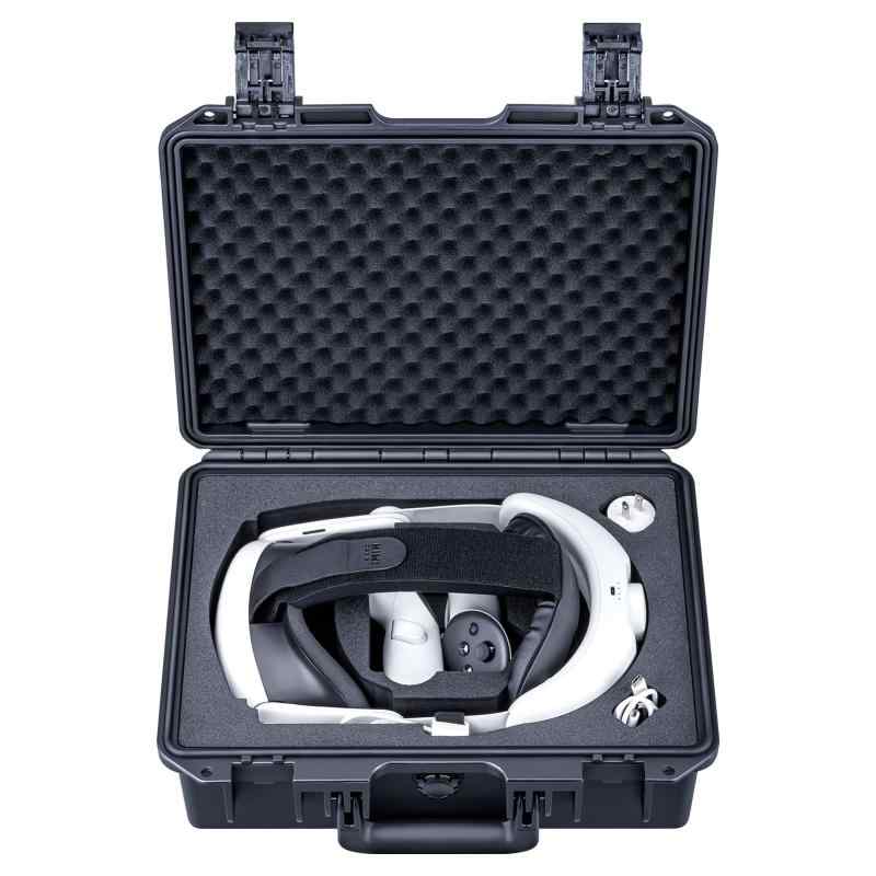 Lykus Titan OQ210 防水ハードケース Meta Quest 3S/Quest 3 (クエスト3S/クエスト3) VR とKIWI Design K4 バッテリーヘッドストラップに適用 防水耐衝撃