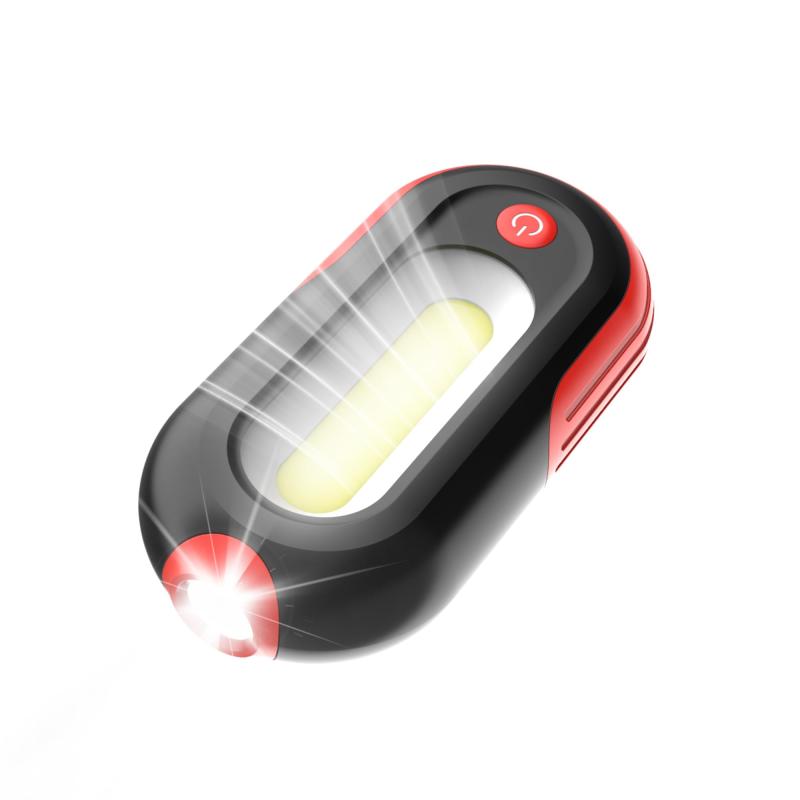 LED作業灯 - ワークライト 充電式 400ルーメン、ポータブルCOB投光＆スポットライト、5モード・連続使用3〜7時間、車の修理・キャンプ・緊急時に便利なマグネット懐中電灯