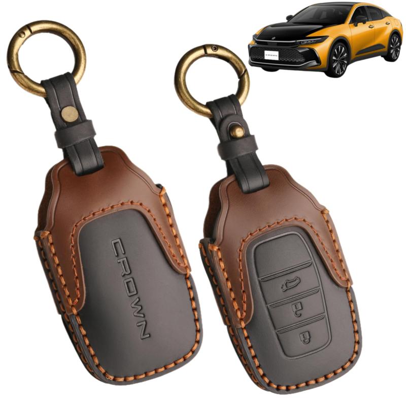 Rakuten - [TatkDIY] 適用新型クラウン カスタムパーツ アクセサリー クラウンスポーツ クラウン クロスオーバー キーケース キーホルダー本革 カスタムアクセサリーパーツ ドレスアップ 内装パーツ 落