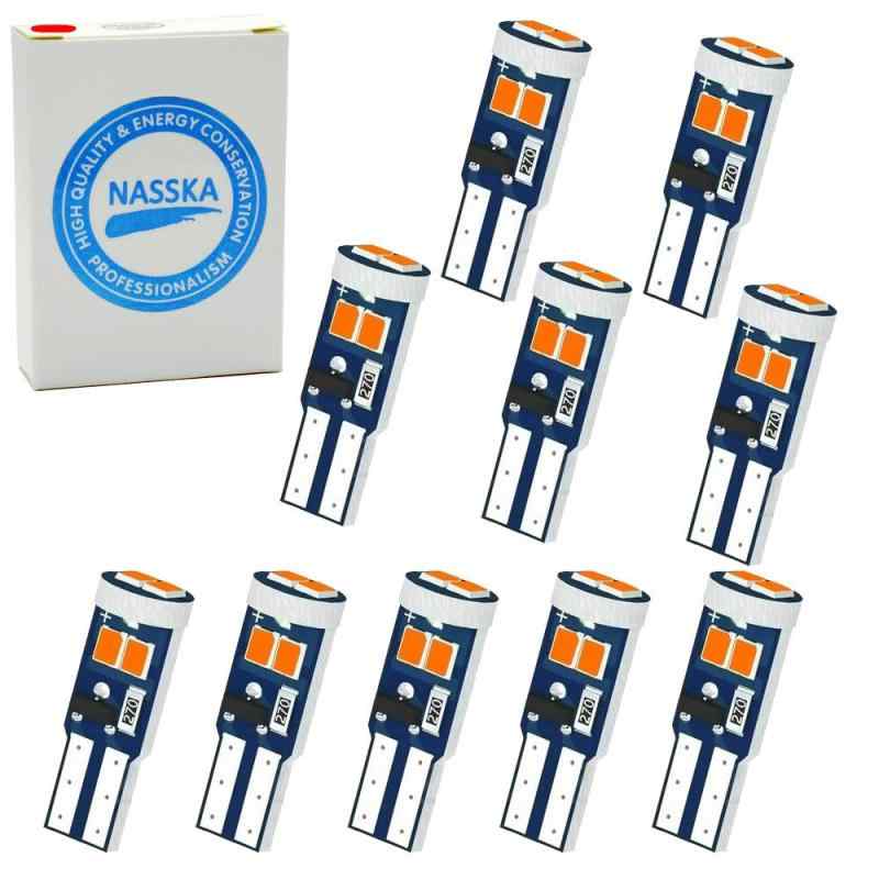 NASSKA T5 74 73 2723 2721 W3W LED バルブ ゲージ ダッシュボードライト 12V車用 高輝度 無極性 SMD2016チップ 6連搭載/1バルブ，メーター球 パネル球 エアコン球 ウェッジ球，ダッシュボード 汎用，10個