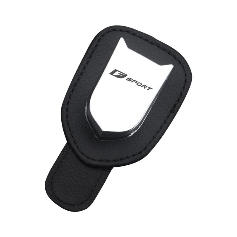 Rakuten - 【InnoWave】車のサンバイザーメガネクリップ FSPORT F-SPORT レザー車載メガネクリップ サングラス収納 取り付け簡単 黒