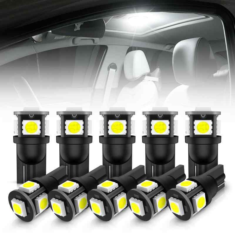Rakuten - Marsauto T10 LED ナンバー灯 DC12V車用 無極性 ポジションランプ ルームランプ 6000K キャンセラー内蔵 ラゲッジランプ 高輝度 車検対応 3030SMD LEDチップ 3000LM 超高輝度 360度配光レンズ T10 交換用