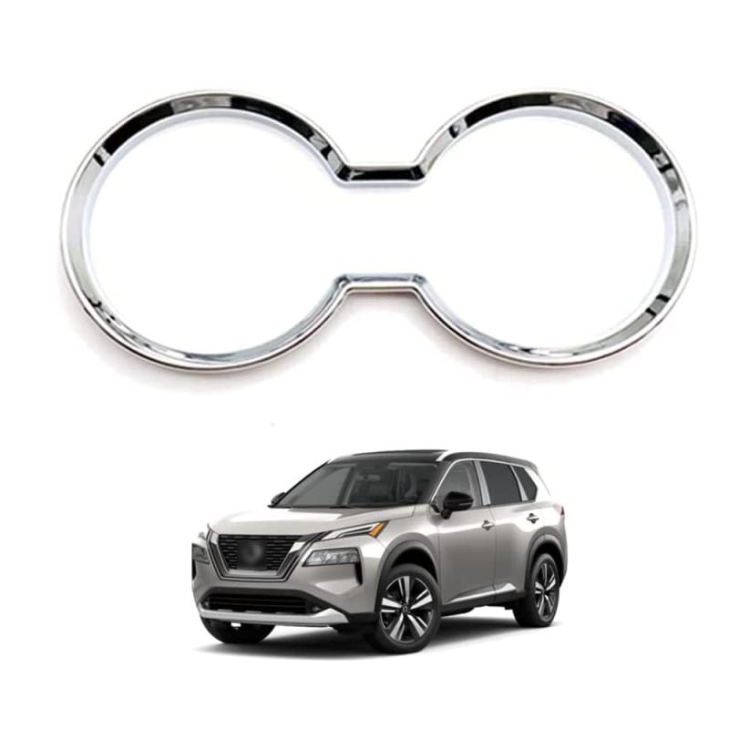 Rakuten - 日産 ニッサン エクストレイル X-TRAIL 4代目 T33 (2022年7月~現行) ドリンクホルダー フロント センター アクセサリー 内装パーツ ドリンクホルダー カバーガーニッシュ シルバー(鏡面メッキ仕