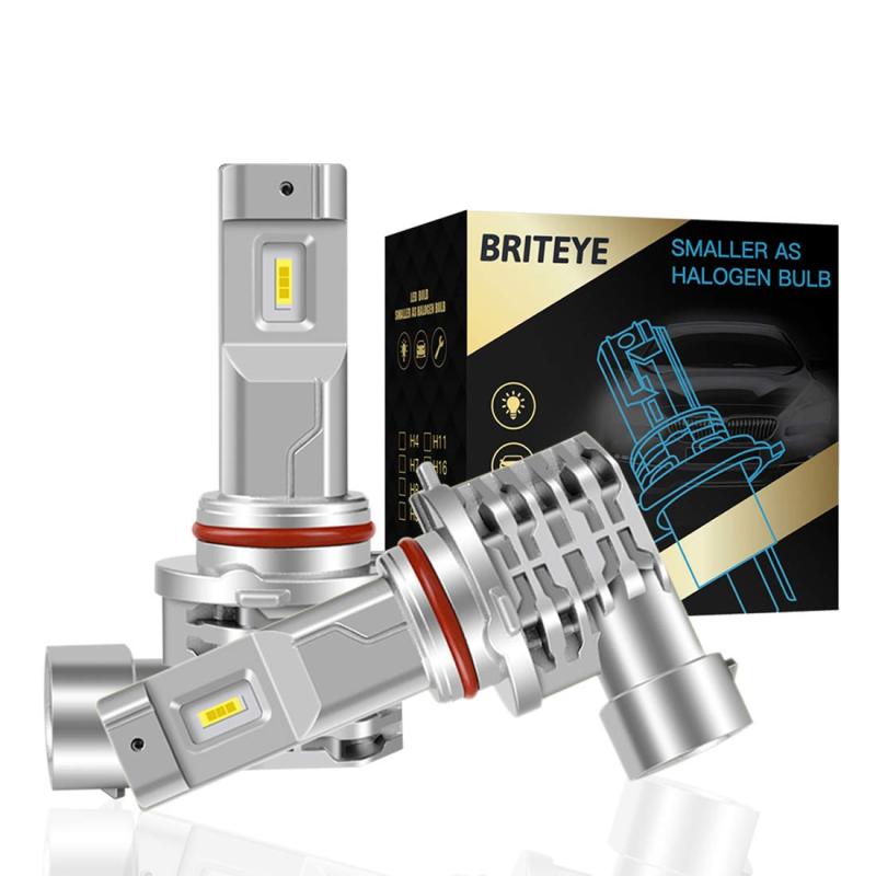 Briteye hb3 led ハイビーム用 ledバルブ ヘッドライト 9005 一体型 6500K ホワイト CREEチップ搭載 ファンレス 車用 車検対応 (2個入)