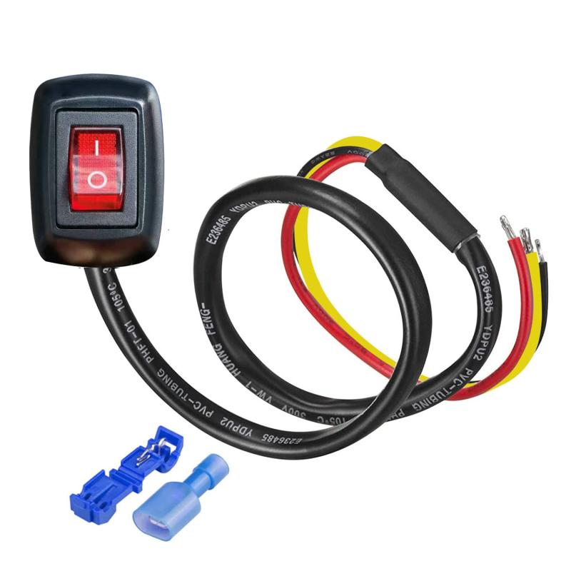 Gebildet ペースト式スイッチ 車用押しボタンスイッチ 端子付き ON/OFF DC12V/10A 24V/5A DIY ロッカースイッチ カーボート マリントラック RV用 (赤色LED)