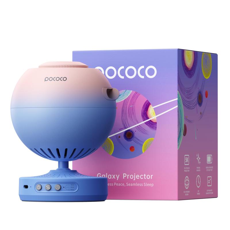 POCOCO プラネタリウム 家庭用 スタープロジェクターライト ベッドサイドランプ 5K超高透過レンズ＆200万画素回転ディスク タイマー機能付き 交換可能な光学フィルムディスク付き 子供 安眠