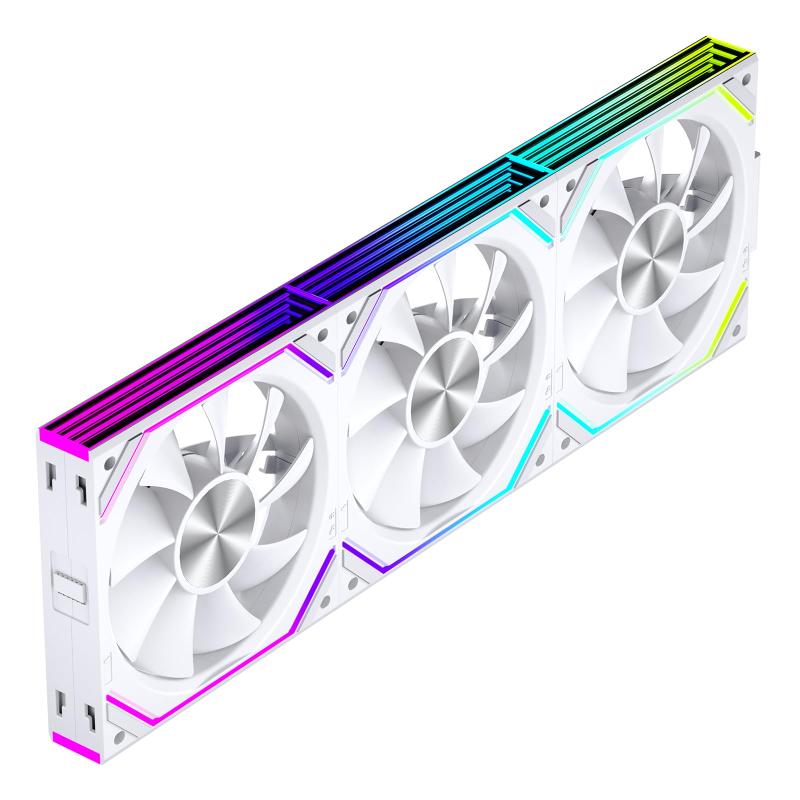 Jungle Leopard Interstallar-V2RS 120mm ARGB PC 静音 ケースファン 3個 白 RGB 12cm CPU パソコン ファン Fan|デイジーチェーンファン＆簡単なケーブル管理|4Pin PWM インテリジェント