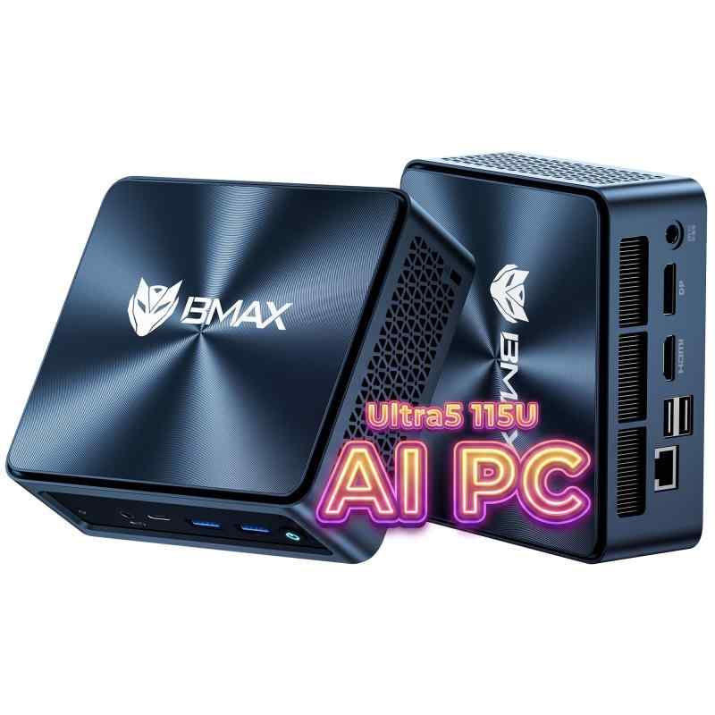 ミニPC ミニパソコン Core Ultra5 115UAMD Ryzen 7730Uクラス性能 DDR5 16GB+16TB SSD（拡張可能）ゲーミング ミニpc 3画面同時出力・8K対応 2.5GbE LAN・WiFi6