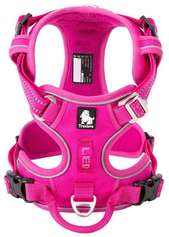 cocomall 犬用ハーネス 犬用胴輪 ドッグハーネス 3M反射材料 ナイロン製 小型犬、中型犬、大型犬に向け(S, ピンク)【新しいデザイン】：以前のより完璧なデザインで、とても使用しやすく、首回りに1箇所と胴回りに2箇所でバックルがあります。元のハーネスの上で首回りの調節の難題を解決します。足をあげる必要がなくて、頭から被せる必要もない3M反射ステッチ：ハーネスはかわいいだけでなく、夜になると反射するので、暗い夜道でも目立ちます。入射した方向に対して集中的に反射するため、ライトに照らされると、遠くからでもよく見えます。束縛感ないデザイン：ハーネスの裏側は柔らかい素材で、生地も厚めなので、散歩中わんちゃんの体への負担を軽減できます。犬用ハーネスは、引っ張っても圧力が体全体に分散されます。安定感が増すので、バランスよく歩けるようになり、心地好くお散歩できます。調節できる、操作簡単：ワンチャンの体系に合わせて調節しておけば簡単着脱バックルはサイズ調整が可能なので微妙な調整もできます。アルミニウム素材のDカン、背中部分にハンドルが付き、車載功能：耐衝撃性に優れたアルミニウムDカンの留め具は高い引張り強さ、耐腐食性と硬度がある。それに、背中部分にハンドルがついたハーネスです。ハンドルがあると色々な場面で とっても便利。持つことで、車内でベルトと繋がって愛犬の飛び出しなども防ぐことができます。