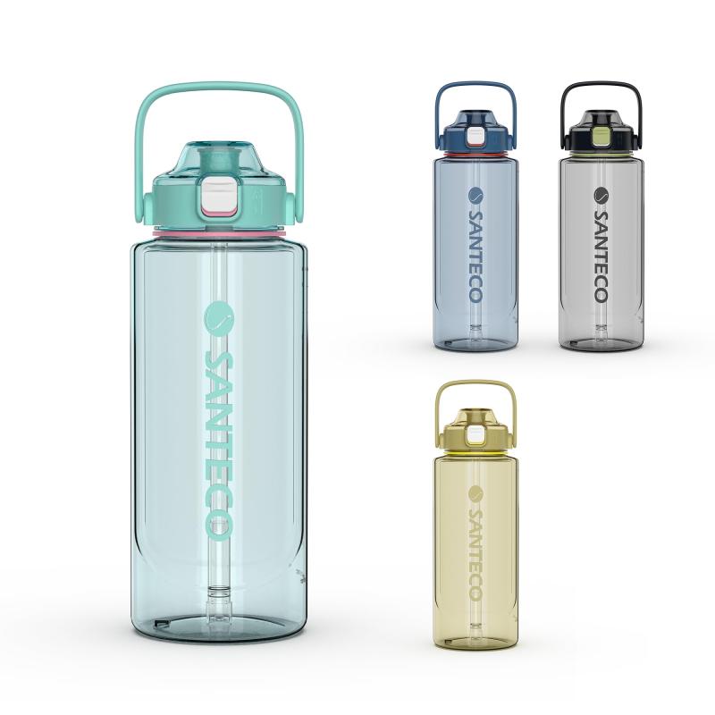SANTECO 水筒 1500ML ボトル 1.5リットル BPAフリー ストロー付き 直飲 超軽量 携...