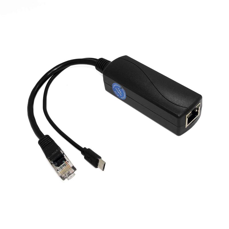 RevotechギガビットマイクロUSBPoEスプリッター5V3A、IEEE 802.3af / at Standard 10/100 / 1000Mbps for Raspberry Pi 4、タブレット、Dropcam Power Over Ethe