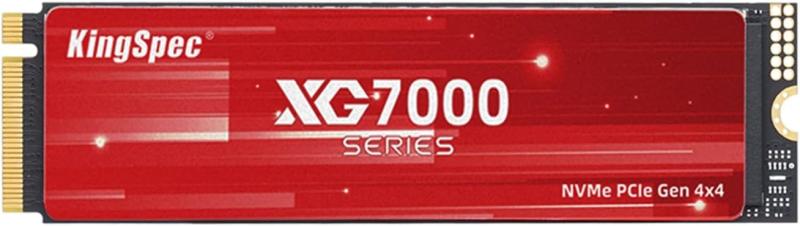 KingSpec XG7000 512GB SSD M.2 NVMe 2280 PCIe Gen 4.0 x 4 最大読込: 7400MB/s (R:7400MB/s、W:6600MB/s) SSD内蔵 3D NAND メーカー3年