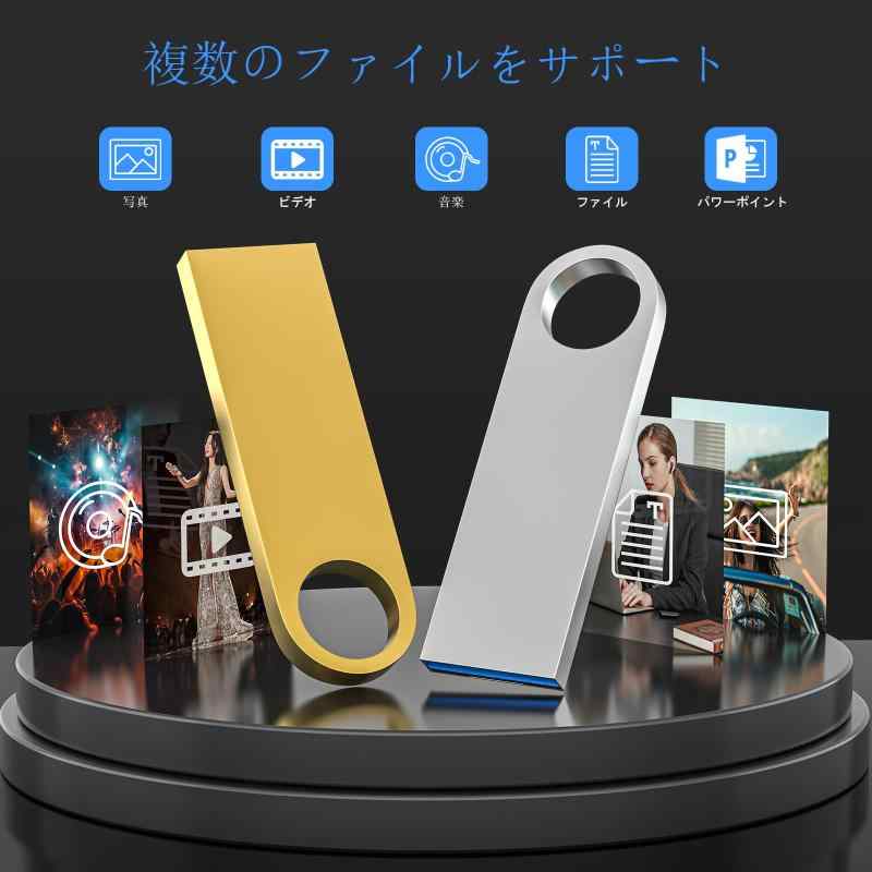 RoothouseStoreのUSBメモリ32GB 5個パックWooolken 高速 USB 3.0 サムドライブ 洗練されたメタルフラッシュドライブ キーチェーン付き USBドライブ PC/コンピューター/Mac｜アングル3